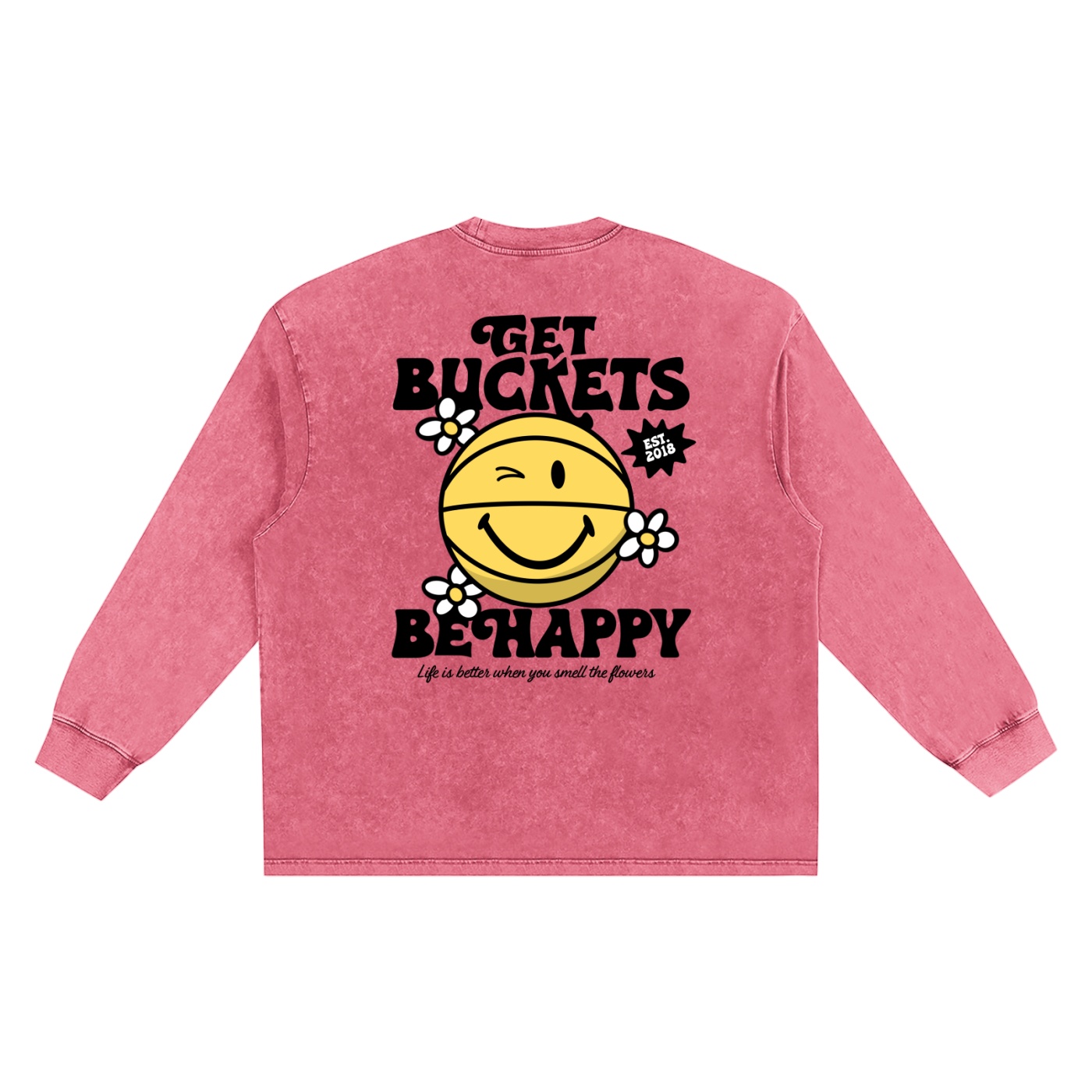 Happy "buckets." Long Sleeve Tee - Image 3