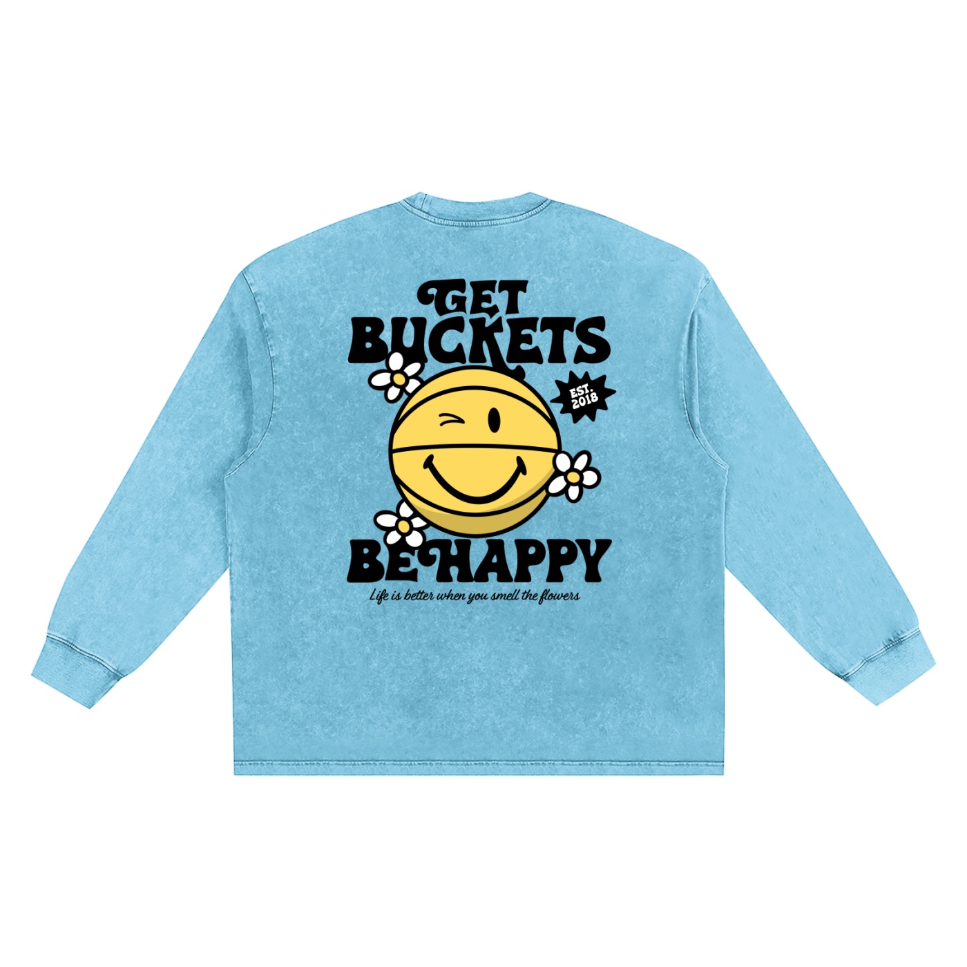 Happy "buckets." Long Sleeve Tee - Image 7