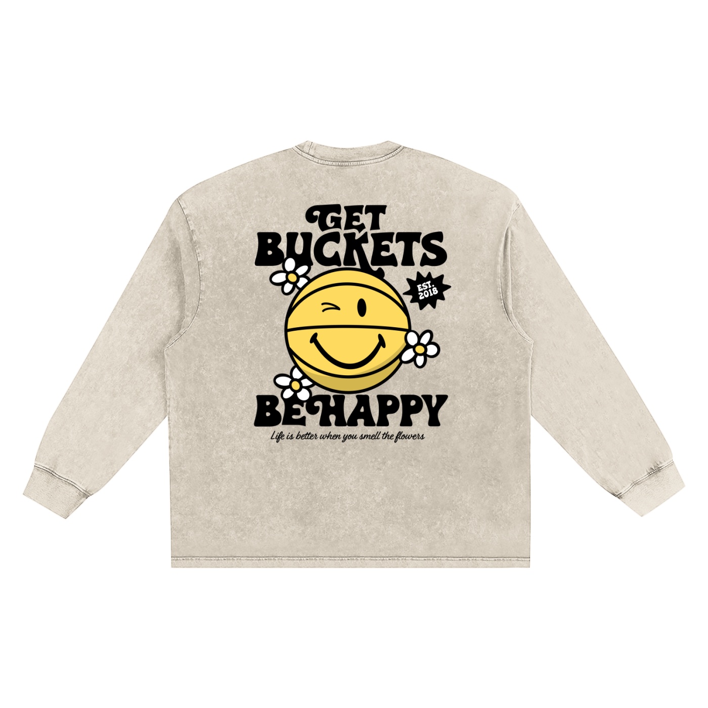 Happy "buckets." Long Sleeve Tee - Image 5