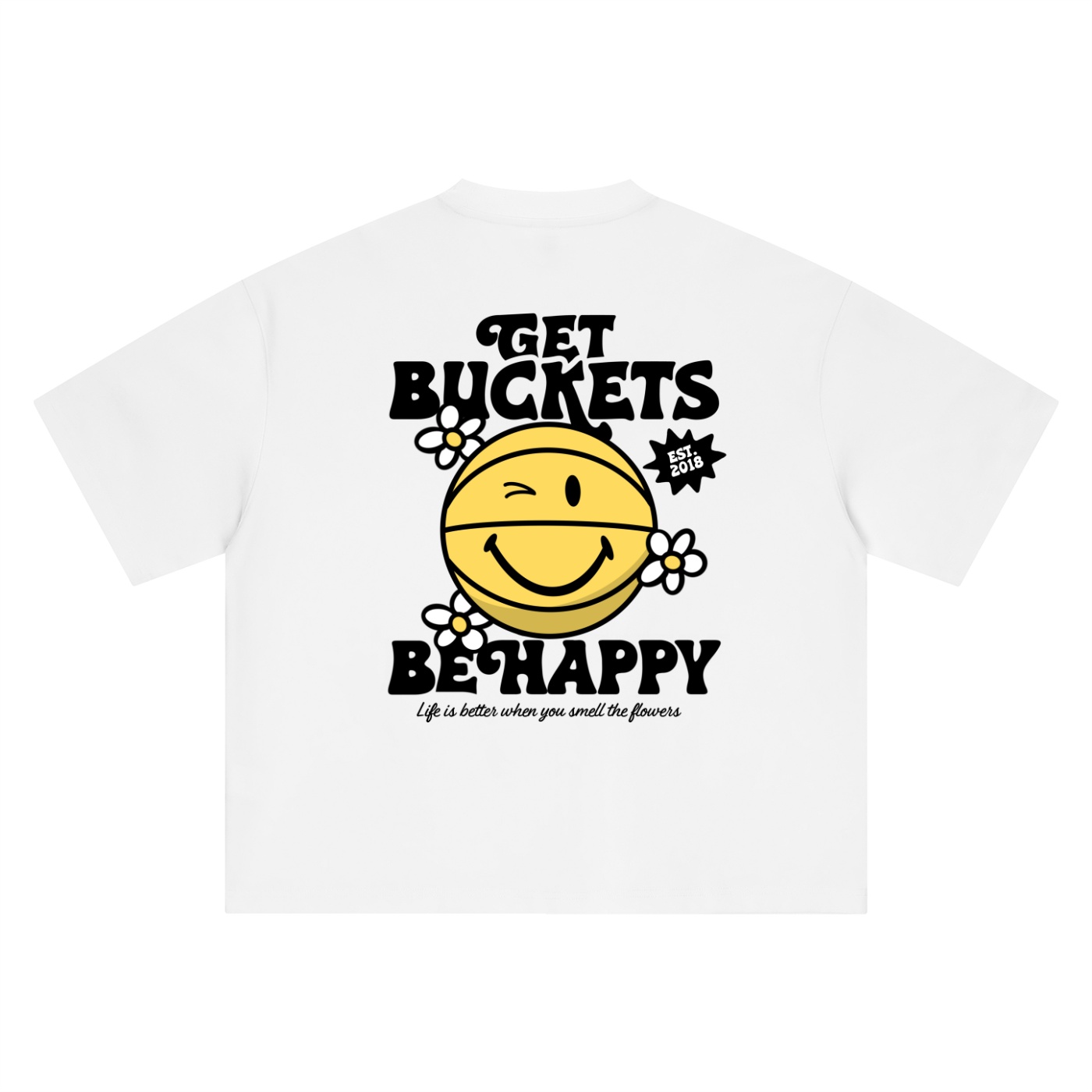 Happy "buckets." Boxy Tee - Image 2